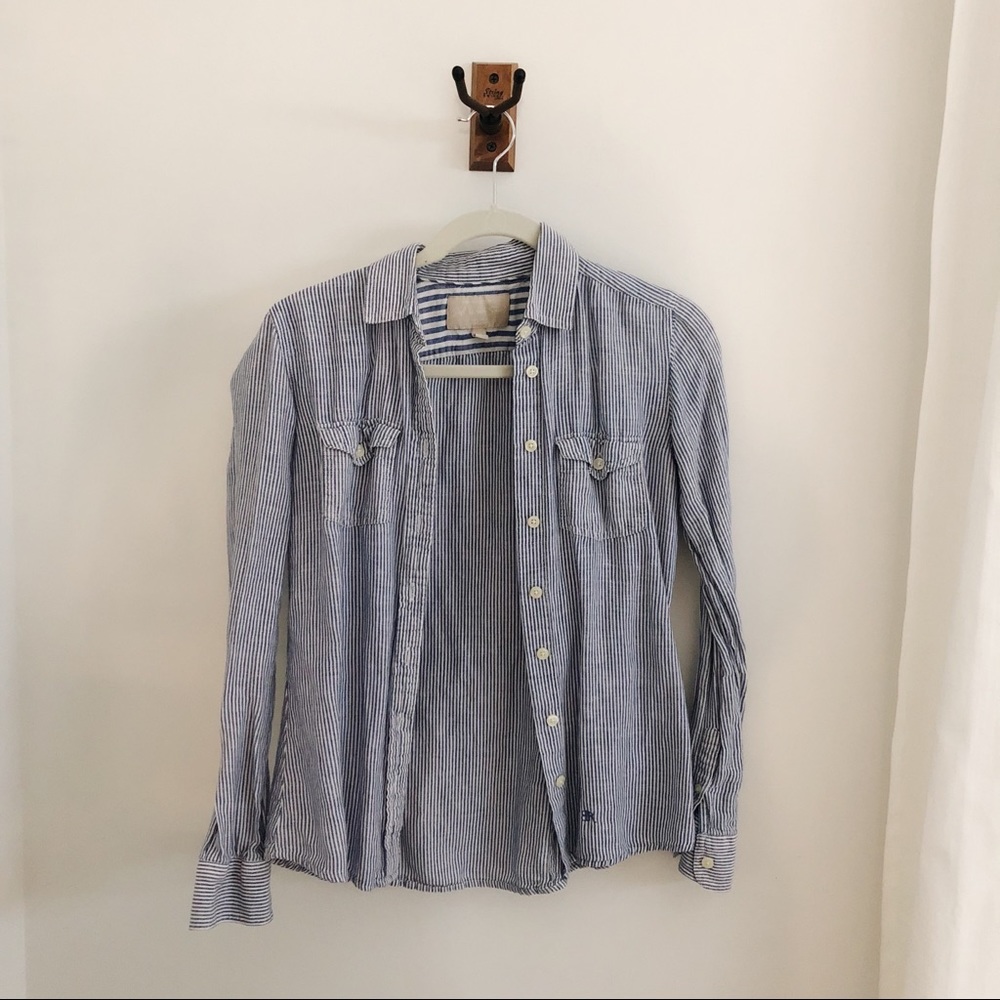 Stripe long sleeve button down